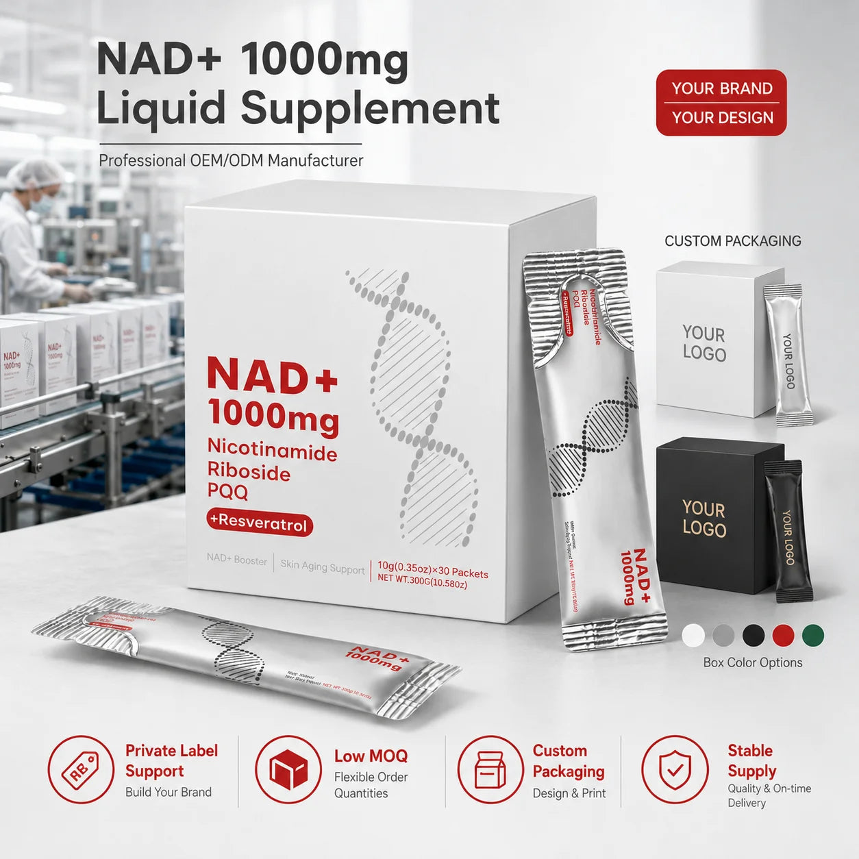 Top Selling US Stock NAD+ Oral Liquid 1 Bottle Order After-sales Service Dropshipping Ready