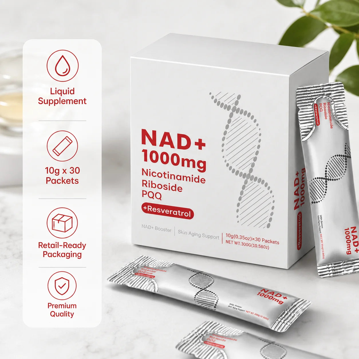 Top Selling US Stock NAD+ Oral Liquid 1 Bottle Order After-sales Service Dropshipping Ready